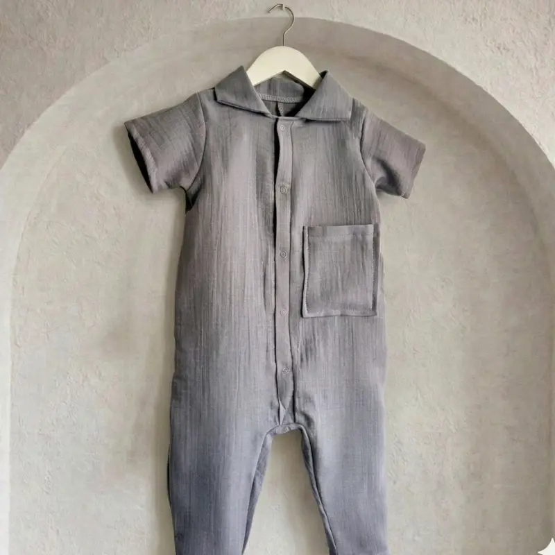 Gri Müslin tulum  - Görsel 3